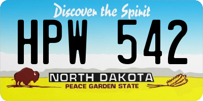 ND license plate HPW542