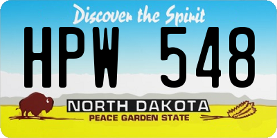 ND license plate HPW548