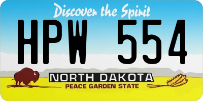 ND license plate HPW554