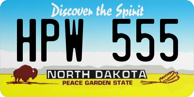 ND license plate HPW555