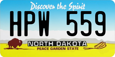 ND license plate HPW559