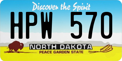 ND license plate HPW570