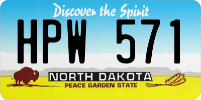 ND license plate HPW571