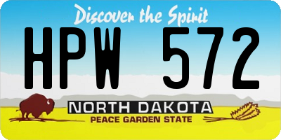ND license plate HPW572