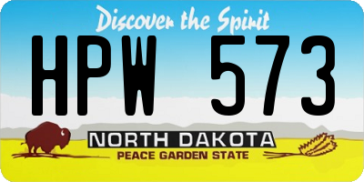 ND license plate HPW573