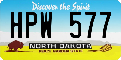 ND license plate HPW577
