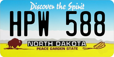 ND license plate HPW588