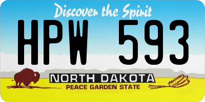 ND license plate HPW593