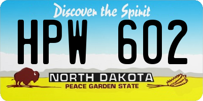 ND license plate HPW602