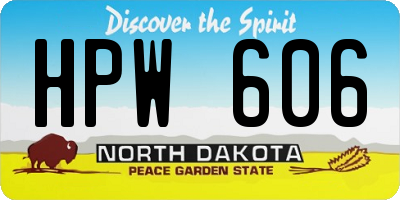 ND license plate HPW606
