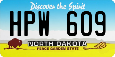 ND license plate HPW609