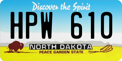 ND license plate HPW610