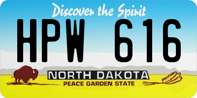 ND license plate HPW616