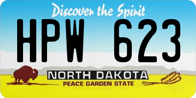 ND license plate HPW623