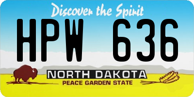ND license plate HPW636