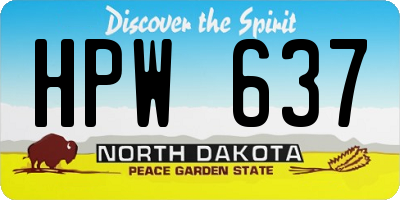 ND license plate HPW637