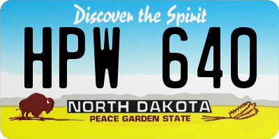 ND license plate HPW640