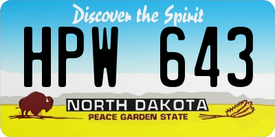 ND license plate HPW643