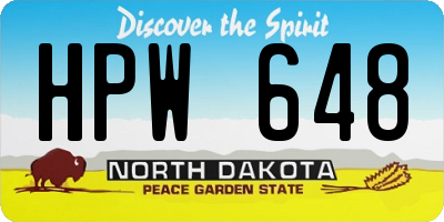 ND license plate HPW648