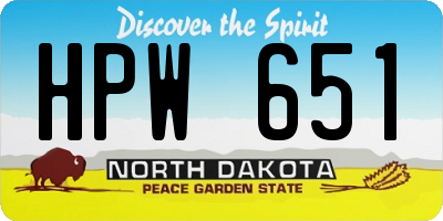 ND license plate HPW651