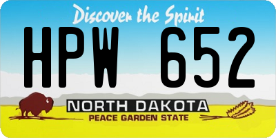 ND license plate HPW652