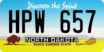 ND license plate HPW657