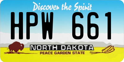 ND license plate HPW661