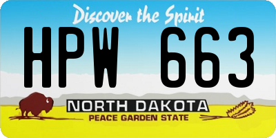 ND license plate HPW663