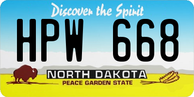 ND license plate HPW668