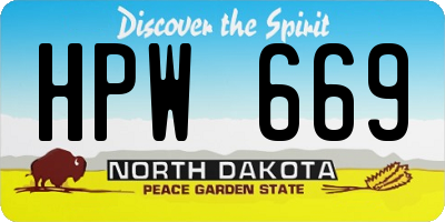 ND license plate HPW669