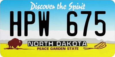 ND license plate HPW675
