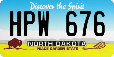 ND license plate HPW676
