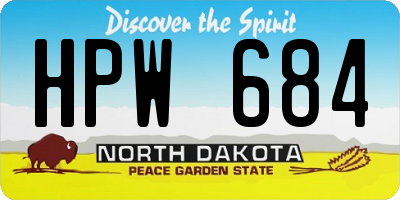 ND license plate HPW684
