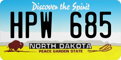 ND license plate HPW685