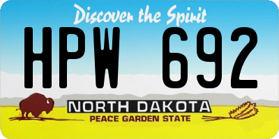ND license plate HPW692