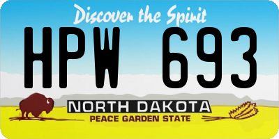 ND license plate HPW693