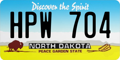 ND license plate HPW704