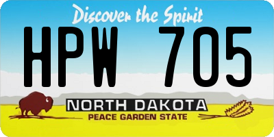 ND license plate HPW705