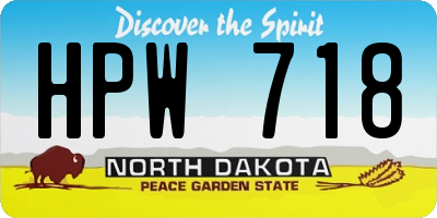 ND license plate HPW718
