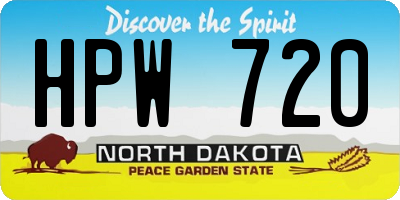 ND license plate HPW720