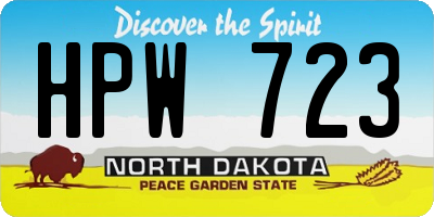 ND license plate HPW723