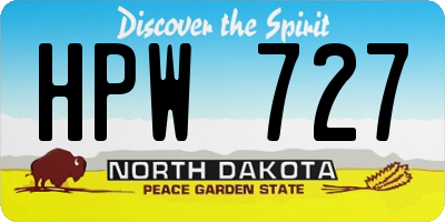 ND license plate HPW727