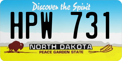 ND license plate HPW731