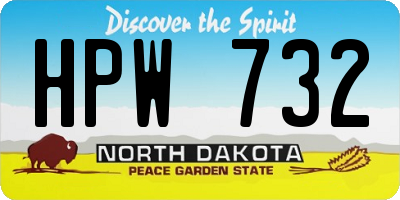 ND license plate HPW732