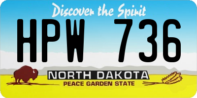 ND license plate HPW736