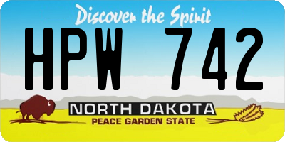 ND license plate HPW742
