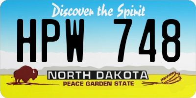 ND license plate HPW748