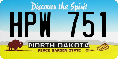 ND license plate HPW751