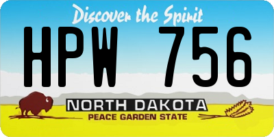 ND license plate HPW756