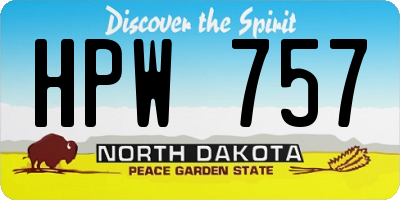 ND license plate HPW757
